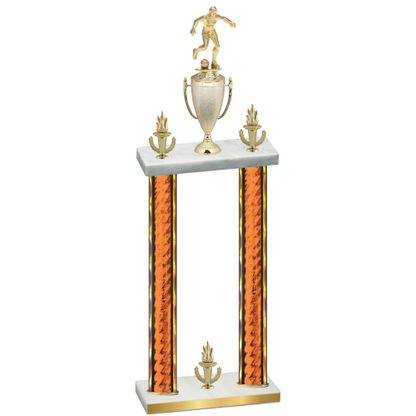 Double Orange Glacier Victory Soccer Trophy