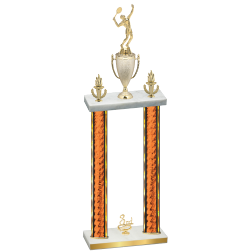 Double Orange Glacier Third Place Tennis Trophy