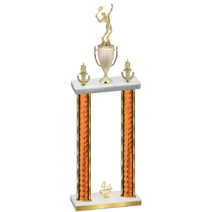 Double Orange Glacier Fourth Place Tennis Trophy