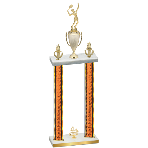 Double Orange Glacier Fourth Place Tennis Trophy