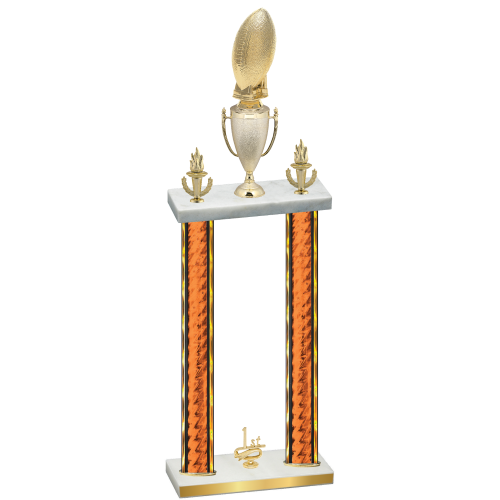 Double Orange Glacier First Place Football Trophy