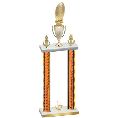 Double Orange Glacier First Place Football Trophy