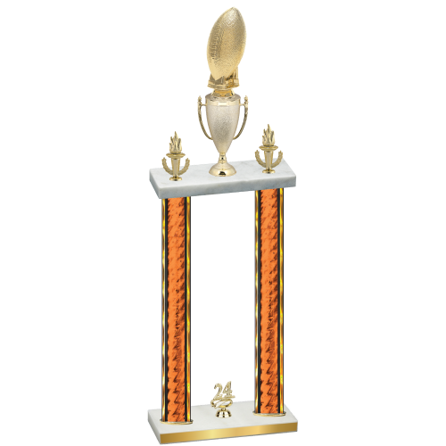 Double Orange Glacier Year Football Trophy