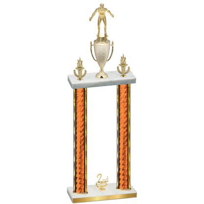 Double Orange Glacier Second Place Wrestling Trophy