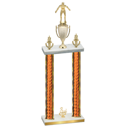 Double Orange Glacier Third Place Wrestling Trophy