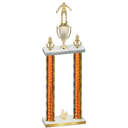 Double Orange Glacier Fourth Place Wrestling Trophy