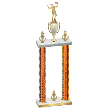 Double Orange Glacier Victory Volleyball Trophy
