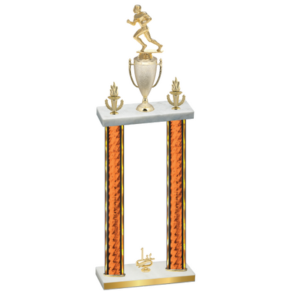 Double Orange Glacier First Place Football Trophy