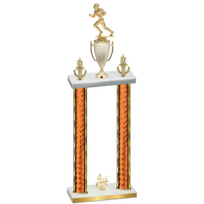 Double Orange Glacier Fourth Place Football Trophy