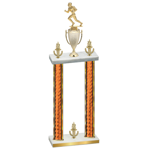 Double Orange Glacier Victory Football Trophy