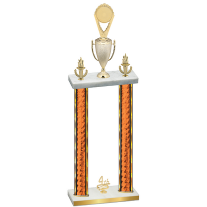 Double Orange Glacier Fourth Place Insert Trophy