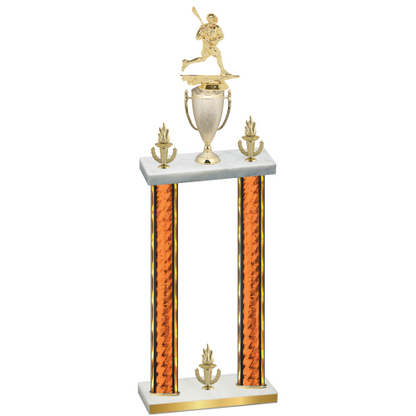 Double Orange Glacier Victory Lacrosse Trophy