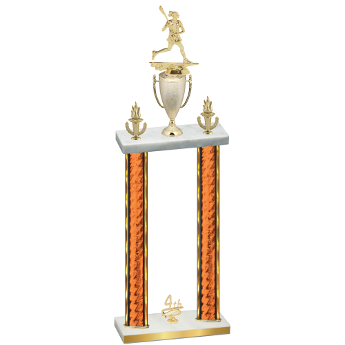 Double Orange Glacier Fourth Place Lacrosse Trophy