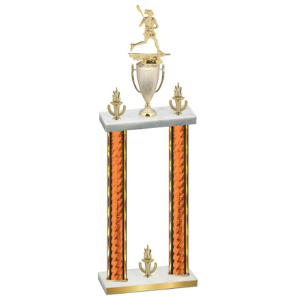 Double Orange Glacier Victory Lacrosse Trophy