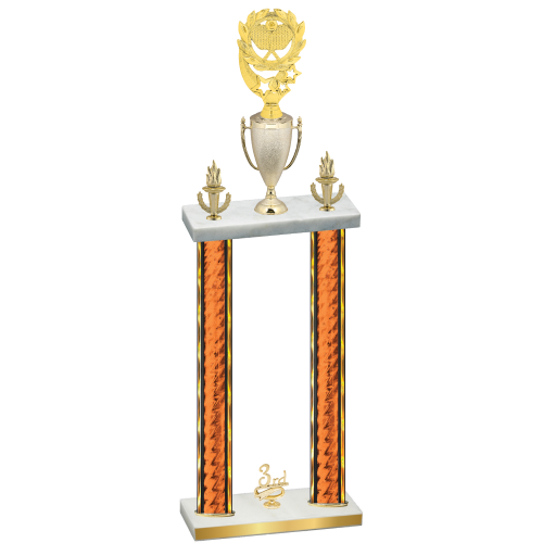 Double Orange Glacier Third Place Pickleball Trophy