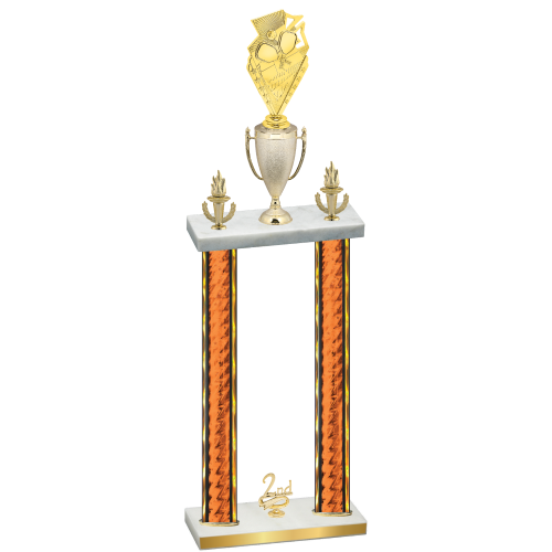 Double Orange Glacier Second Place Pickleball Trophy