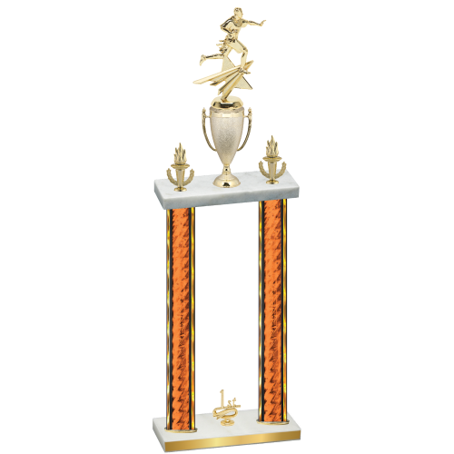 Double Orange Glacier First Place Flag Football Trophy