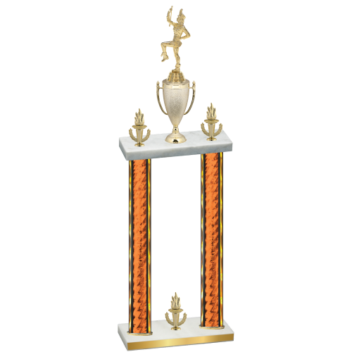 Double Orange Glacier Victory Majorette Trophy