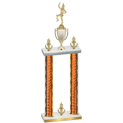 Double Orange Glacier Victory Majorette Trophy