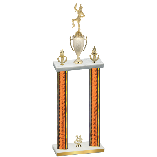 Double Orange Glacier Year Majorette Trophy