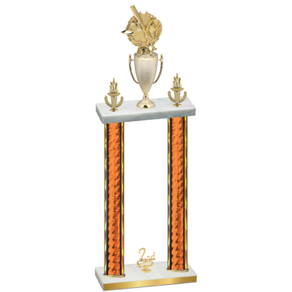 Double Orange Glacier Second Place Baseball Trophy