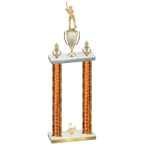 Double Orange Glacier Second Place Baseball Trophy