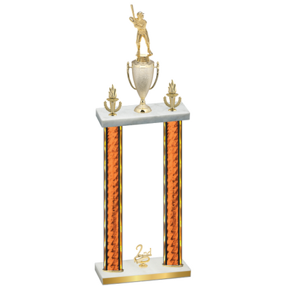 Double Orange Glacier Second Place Baseball Trophy