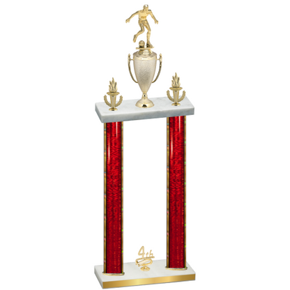 Double Red Glacier Fourth Place Soccer Trophy