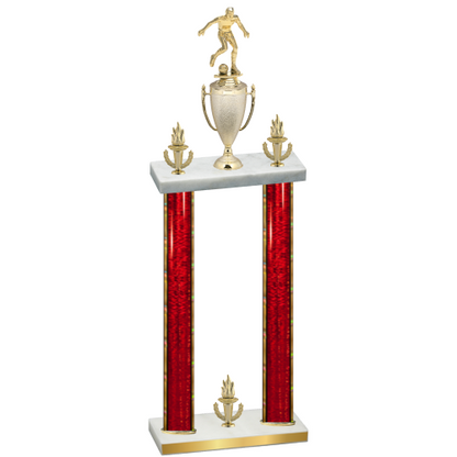 Double Red Glacier Victory Soccer Trophy