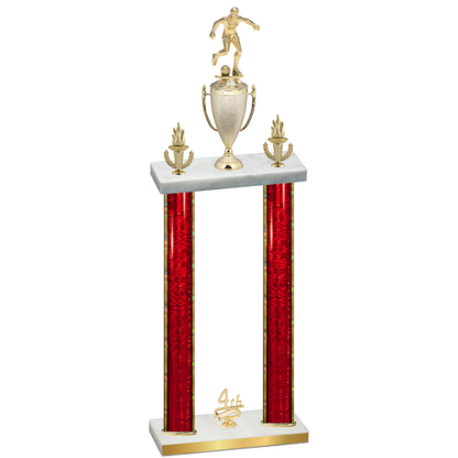 Double Red Glacier Fourth Place Soccer Trophy