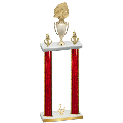 Double Red Glacier Second Place Soccer Trophy