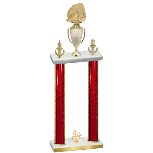 Double Red Glacier Fourth Place Soccer Trophy