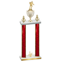 Double Red Glacier Third Place Rugby Trophy