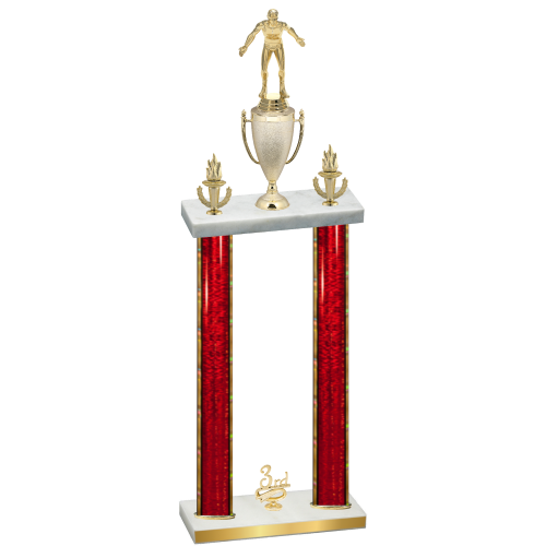 Double Red Glacier Third Place Wrestling Trophy