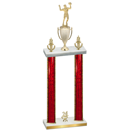 Double Red Glacier Year Volleyball Trophy