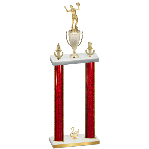 Double Red Glacier Second Place Volleyball Trophy
