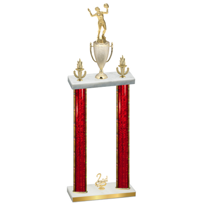 Double Red Glacier Second Place Volleyball Trophy