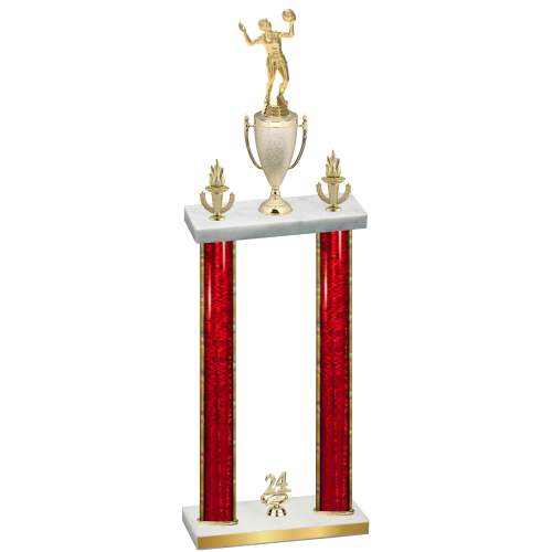 Double Red Glacier Year Volleyball Trophy