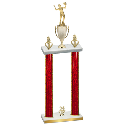 Double Red Glacier Year Volleyball Trophy