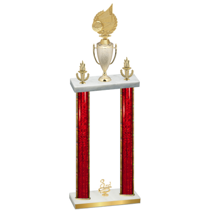 Double Red Glacier Third Place Volleyball Trophy