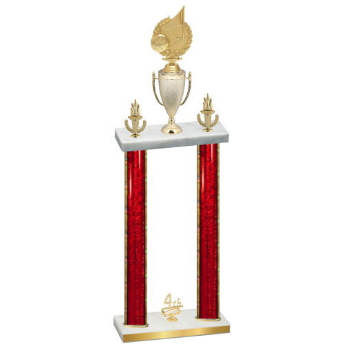 Double Red Glacier Fourth Place Volleyball Trophy