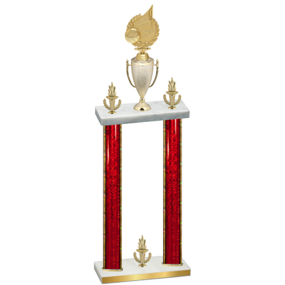Double Red Glacier Victory Volleyball Trophy