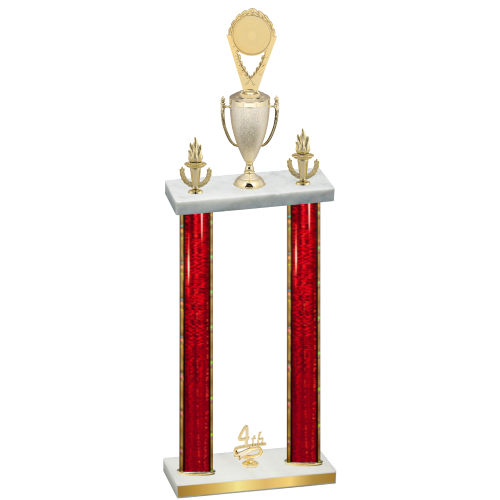 Double Red Glacier Fourth Place Insert Trophy