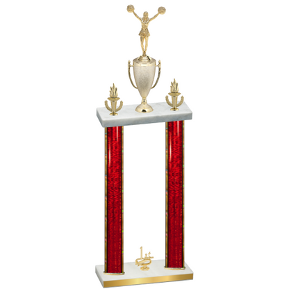 Double Red Glacier First Place Cheerleading Trophy