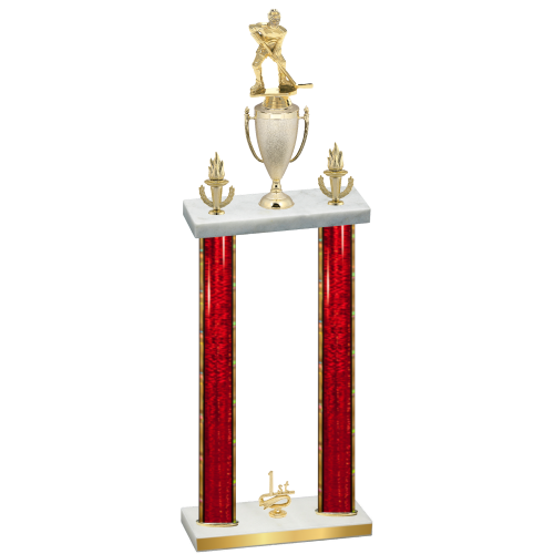 Double Red Glacier First Place Hockey Trophy