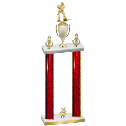 Double Red Glacier Year Hockey Trophy