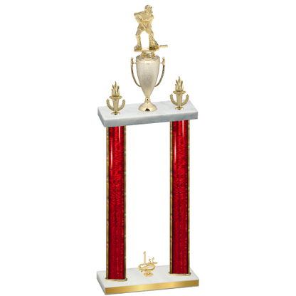 Double Red Glacier First Place Hockey Trophy