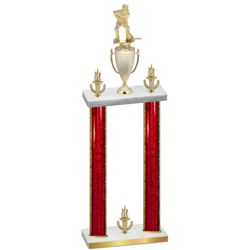 Double Red Glacier Victory Hockey Trophy
