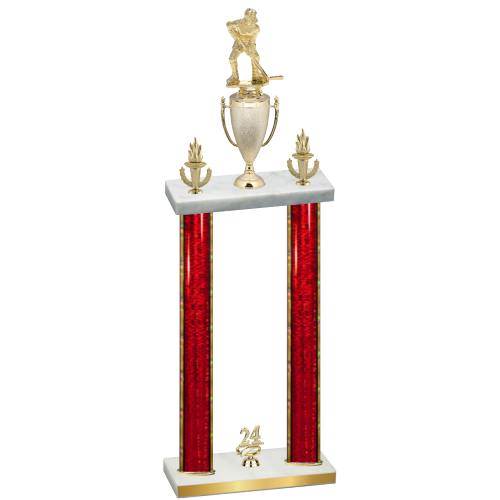 Double Red Glacier Year Hockey Trophy