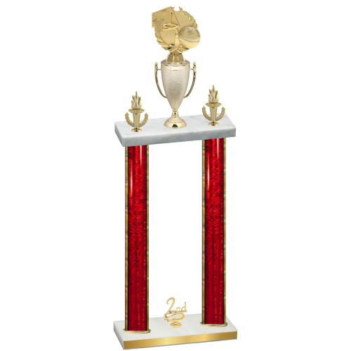 Double Red Glacier Second Place Basketball Trophy